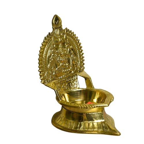 NEETU ARTS | Pure Brass Laxmi Gold Diya | Deep | Deepak | for Pooja | Home Temple Decor | 4.5 Inches | 200g - Image 4