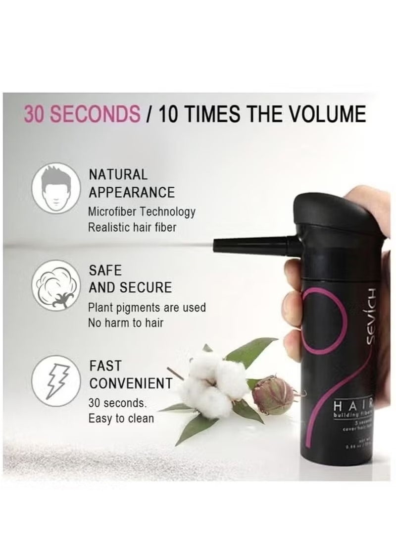 Sevich Hair Building Fibers Instant Remedy for Hair Loss Hair Fiber Powder For Thinning Hair & Bald Spots Hair Concealer Powder For Women & Men 25g (Black) - Image 4