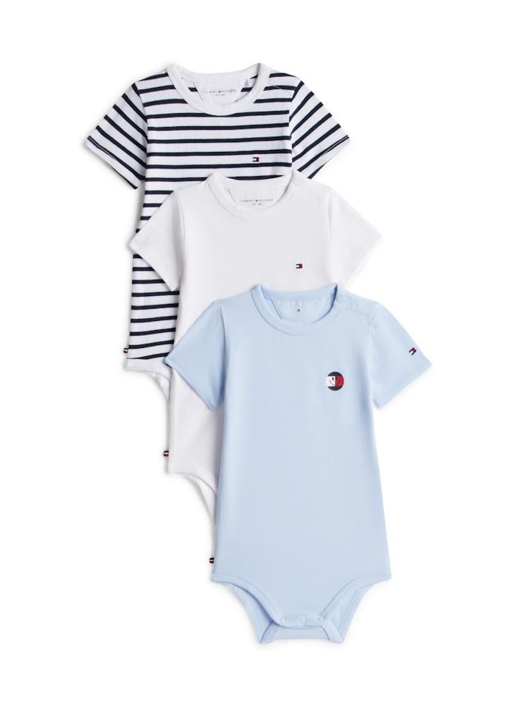 TOMMY HILFIGER 3-Pack Heart Smiley Bodysuits Gift Box - Image 1