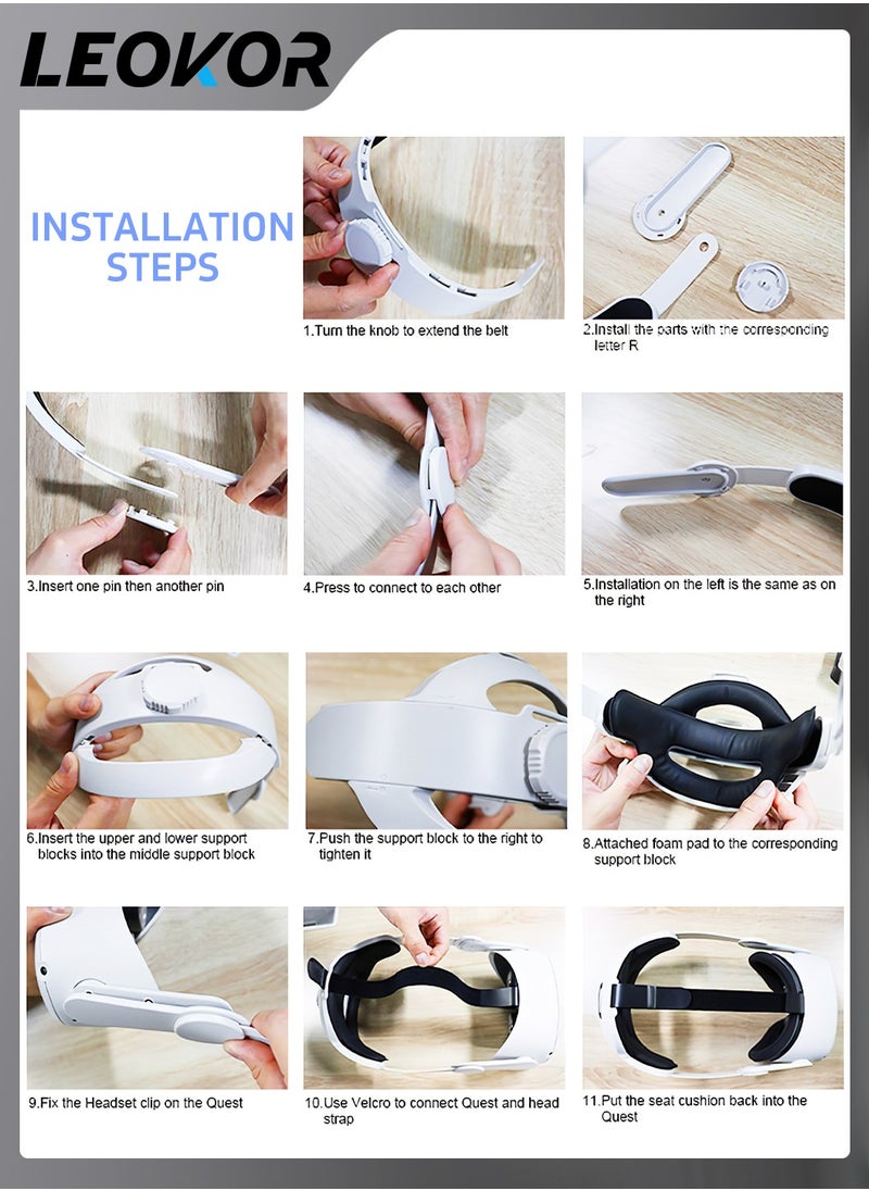 Head Strap for Oculus Quest 2,Meta Quest 2 Accessories Adjustable Elite Strap Replacement for Enhanced Comfort Support and Gaming Immersion in VR