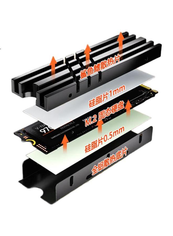 Nvv M.2 Ssd Heatsink Cooling Vest For 2280 Solid State Drive With Thermal Grease, Ps5 Aluminum Alloy Heatsink Cooling Pad Nt-Gt7 - Image 3