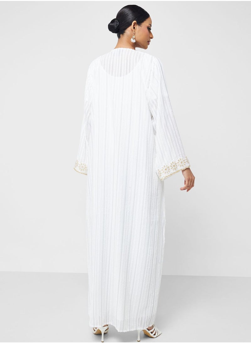 hayas closet - Embellished Flared Sleeve Abaya - Image 1