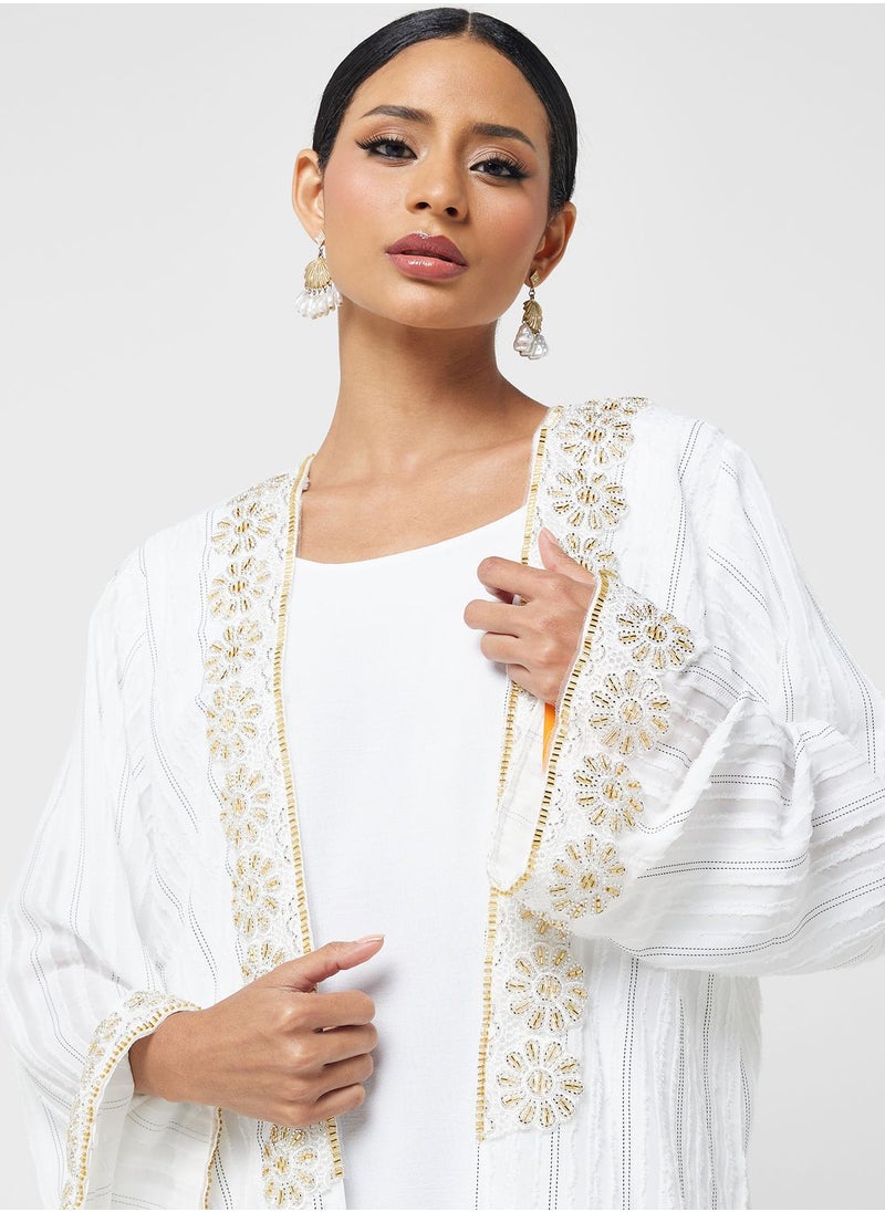 hayas closet - Embellished Flared Sleeve Abaya - Image 1