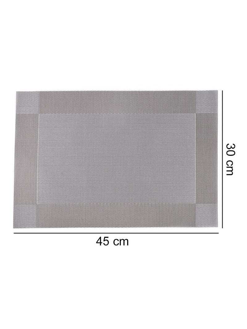 GROKI PVC Reversible Vinyl Table Mats Dining Table Mats Rectangular Dining Tablemates HeatResistant Grey Pack of 4 - Image 4