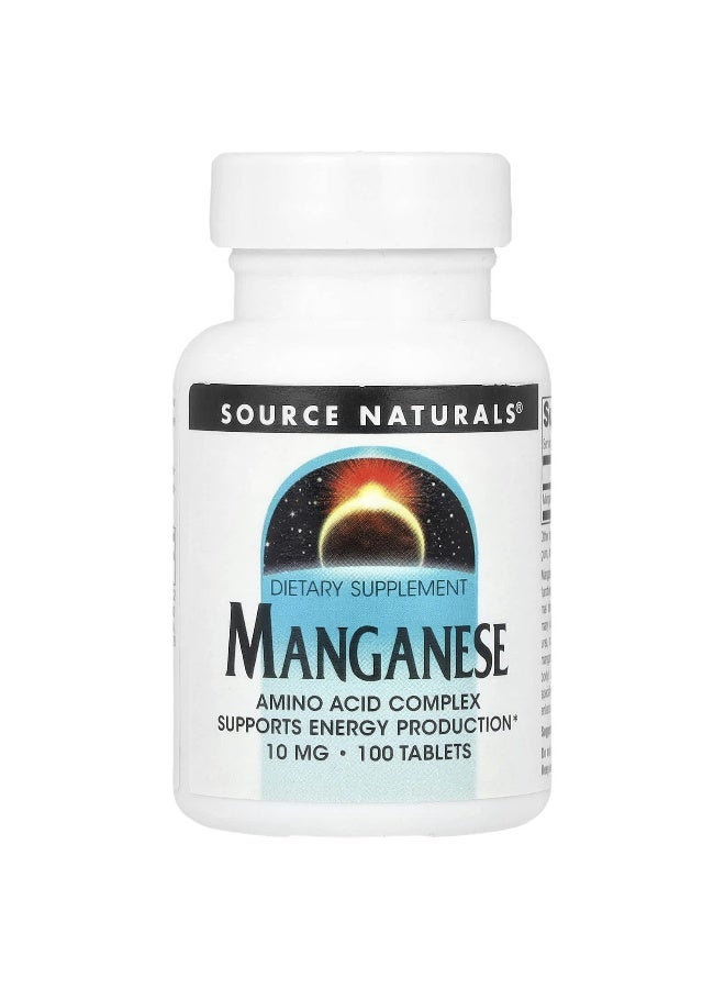 Source Naturals Source Naturals, Manganese , 10 mg, 100 Tablets  - Image 1