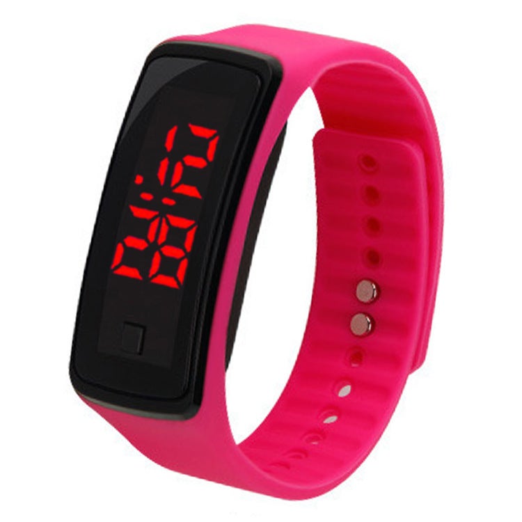 Stylish Sports LED Wristwatch Unisex Rose Red 