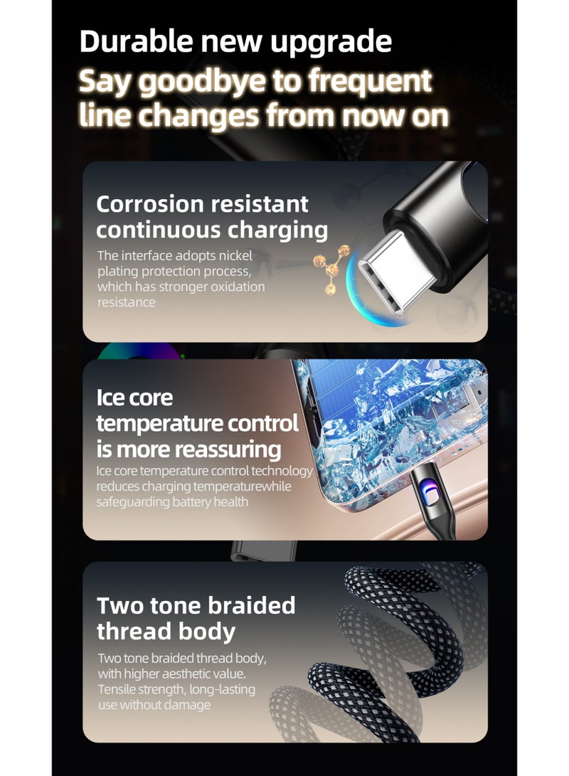 هامزون كابل شحن سريع من USB إلى Type C بقوة 60 وات بطول 1 متر، سلك شاحن مضفر من النايلون لهاتف Samsung Galaxy S24/S23، وXiaomi، وOPPO، وVivo، وOnePlus، وHuawei، وهواتف Android، والأجهزة اللوحية، وبنوك الطاقة - Image 5