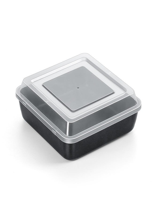 تيم فار صينية كيك مربعة من تيم فار مقاس 9x9 بوصة مع غطاء، صينية خبز وتحميص مربعة غير لاصقة، مع قلب من الفولاذ المقاوم للصدأ لطهي براوني ولازانيا، غير سامة ومتينة، سهلة الفك والتنظيف (صينية واحدة + غطاء واحد) - Image 1