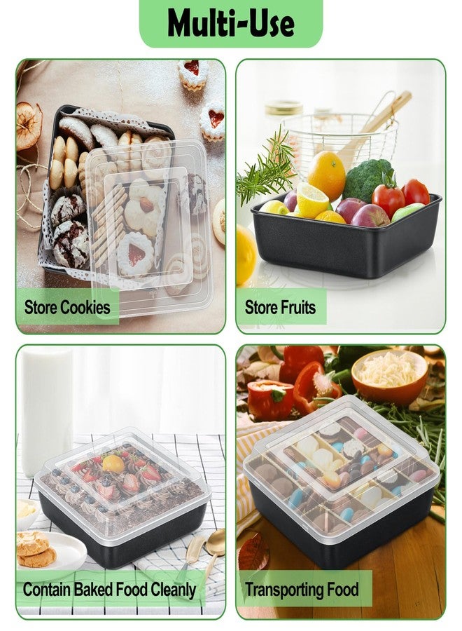 تيم فار صينية كيك مربعة من تيم فار مقاس 9x9 بوصة مع غطاء، صينية خبز وتحميص مربعة غير لاصقة، مع قلب من الفولاذ المقاوم للصدأ لطهي براوني ولازانيا، غير سامة ومتينة، سهلة الفك والتنظيف (صينية واحدة + غطاء واحد) - Image 5