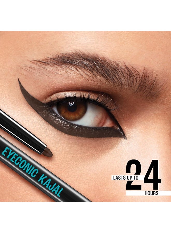 LAKME LAKMÉ Eyeconic Kajal|| Classic Brown Colour|| Matte Kohl Liner In A Twist Up Pencil - Waterproof|| Smudge Proof & Long Lasting Eye Makeup|| 0.35 G - Image 3