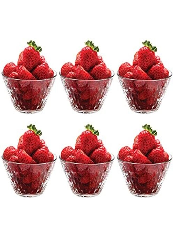 Vikko Glass Bowls, Set of 6 Decorative Dessert Bowls, 11.75 Ounce Glass Dish for Dessert, Candy, Kitchen Prep, Dishwasher Safe - Image 1