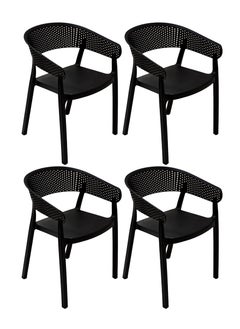 Set of 4 piece Stackable outdoor modern hotel plastic restaurant dining chair chairs for events coffee shop
