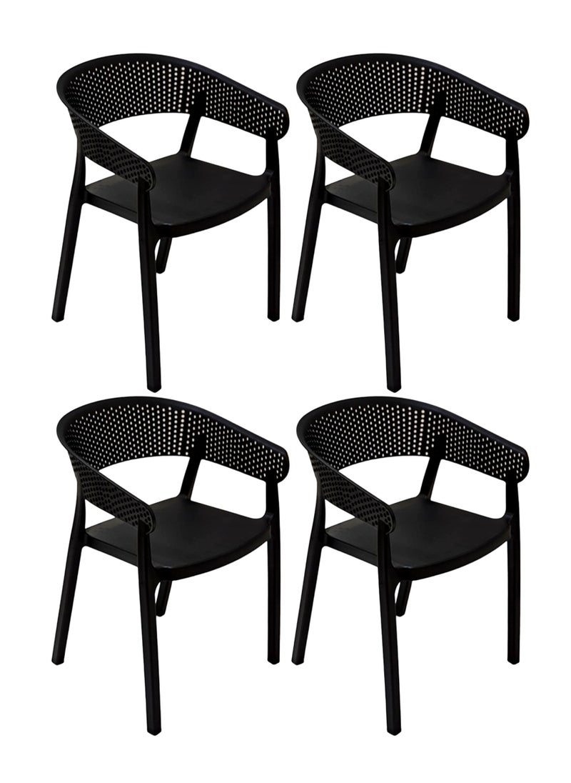 Living - Set of 4 piece Stackable outdoor modern hotel plastic restaurant dining chair chairs for events coffee shop - Image 1