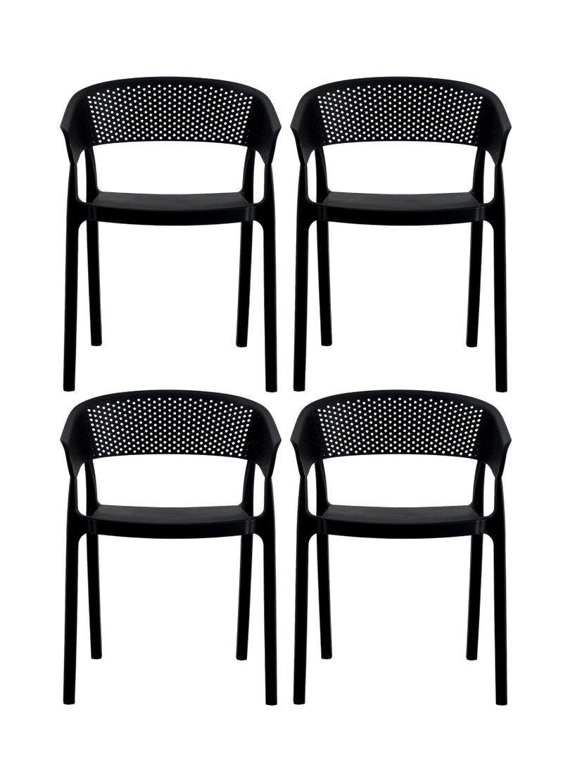 Living - Set of 4 piece Stackable outdoor modern hotel plastic restaurant dining chair chairs for events coffee shop - Image 1