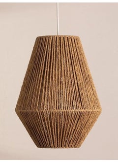 Byte 1 Rustic Pendant Funnel Wicker Jute Rope Chandelier Night Lampshade Wired Lampholder Bohemian Lighting 32 x 58  - Image 4