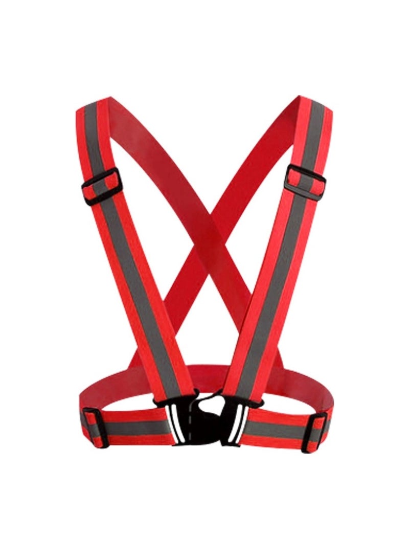 Huitich High-Visibility Reflective Safety Belt, Safety Waist Belt, and Safety Jacket Red - Image 1