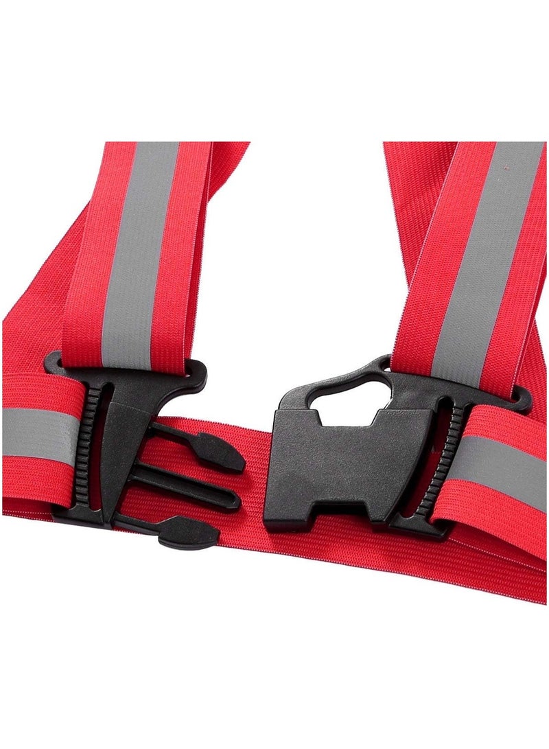 Huitich High-Visibility Reflective Safety Belt, Safety Waist Belt, and Safety Jacket Red - Image 2