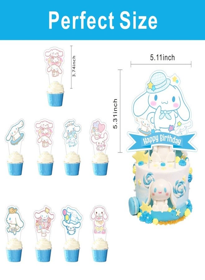ARHAVI 25 Pcs Cinnamoroll Cake Topper and Cupcake Toppers Set, Cinnamoroll Birthday Party Supplies for Kawaii Themed Cake Decorations - Image 4