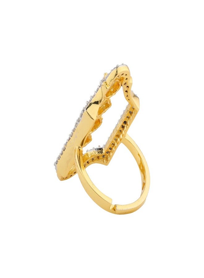 VOYLLA Shahi Dwar Vaidehi Royal Ring For Women, Festive, Wedding, Royal, Cocktail, American Diamond, Gift for Women & Girls, Womens Gift - Image 5