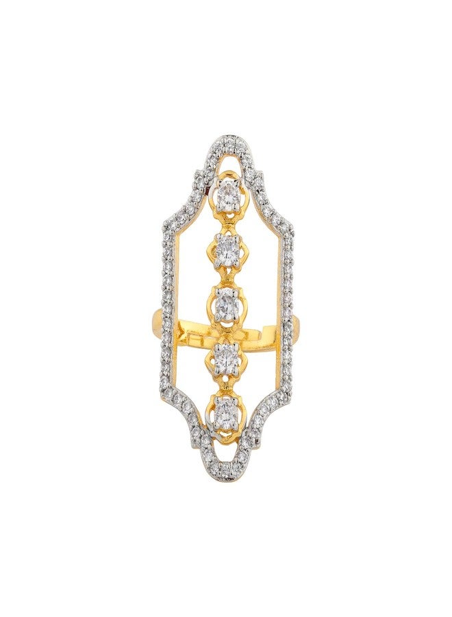 VOYLLA Shahi Dwar Vaidehi Royal Ring For Women, Festive, Wedding, Royal, Cocktail, American Diamond, Gift for Women & Girls, Womens Gift - Image 4