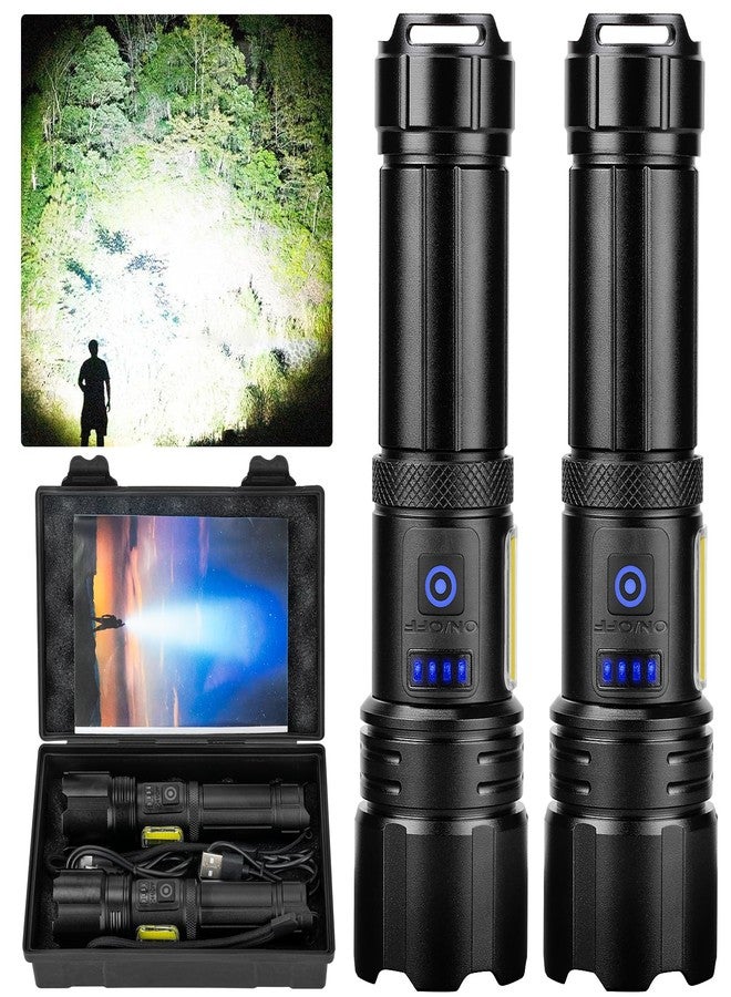 Sigoobal Flashlight Rechargeable Flashlights High Lumens, 99,000 LM Bright LED Flashlight Powered Flash Light, USB Rechargeable Flashlights & Waterproof Handheld Flash lights for Home Camping Hiking(2 Pack) - Image 1