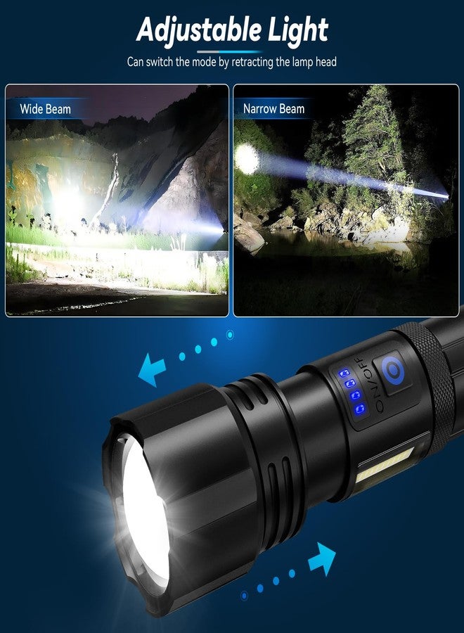 Sigoobal Flashlight Rechargeable Flashlights High Lumens, 99,000 LM Bright LED Flashlight Powered Flash Light, USB Rechargeable Flashlights & Waterproof Handheld Flash lights for Home Camping Hiking(2 Pack) - Image 5