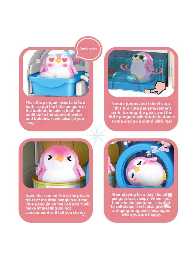 Children's Adorable Penguin Refrigerator Light Musicology Talk Doll Puzzle Play House Toy Girl Birthday Gift-Color:Q Meng Talking Penguin (single Doll)  - Image 5