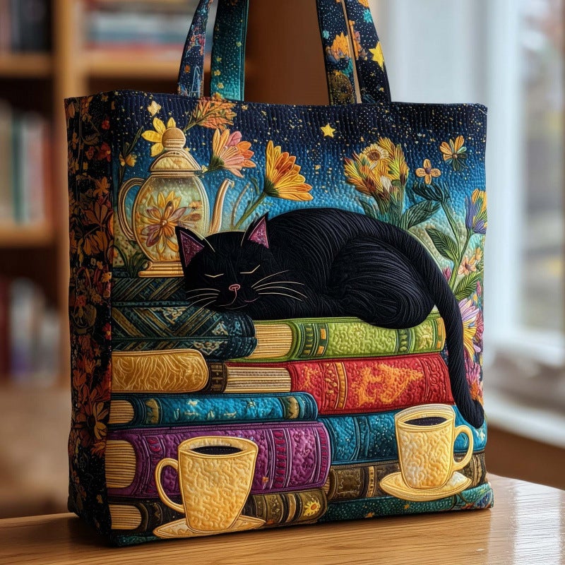 2026 Cross-Border New Cat Series Digital Print Fashionable Handbag Quilted Shoulder Tote - Image 1