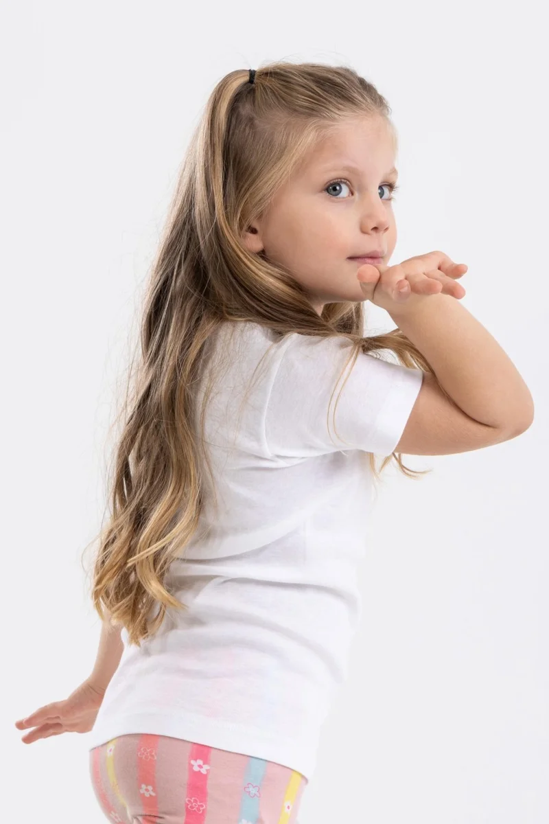 Baykar Girls Cotton Zero Collar Side Seamless Undershirt White