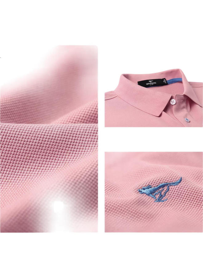 Septwolves [Cooling And Color-Fixing] Short-Sleeve T-Shirt For Men, Antibacterial, Turn-Down Collar, Business Casual, Solid Color, Multi-Color, Small Wolf Logo Polo - Image 2