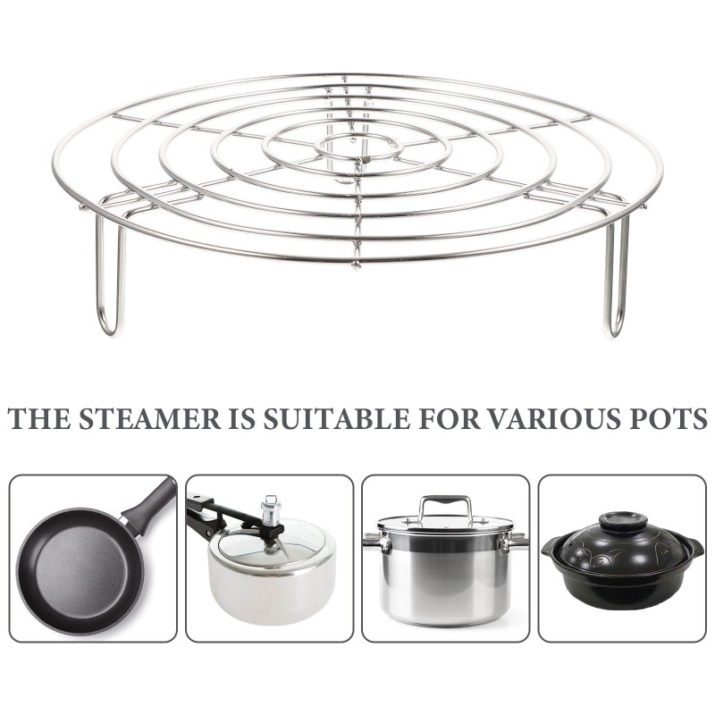 2pcs Household Steaming Rack Practical Cooling Rack Stainless Steel Steam Rack Kitchen Accessory - Image 2