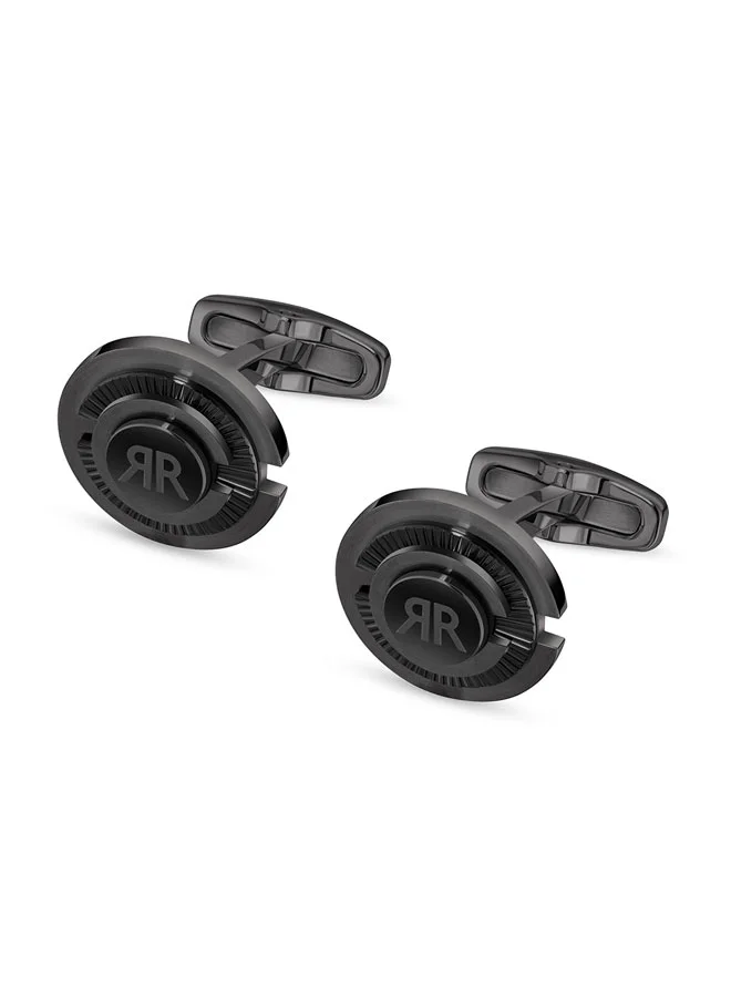 CERRUTI 1881 Pasos Black Men's Cufflink â€“ Bold and Sophisticated Design