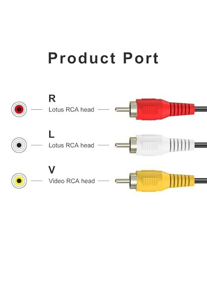 كابل صوت وصورة RCA بطول 20 متر – كابل 3RCA عالي الجودة للتلفاز، DVD، ومكبرات الصوت - Image 3