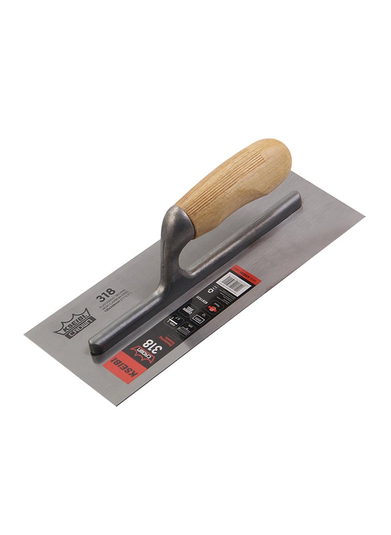 KSEIBI Crown Plastering Trowel with Lightweight Wood Handle, Carbon Steel Finishing Trowel, Drywall Trowel for Sheetrock Wallboard Plasterboard, Concrete, Cement, Plastering, Flooring, Tile.  - Image 1