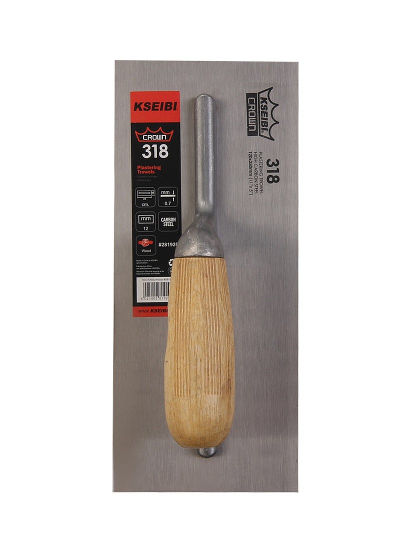 KSEIBI Crown Plastering Trowel with Lightweight Wood Handle, Carbon Steel Finishing Trowel, Drywall Trowel for Sheetrock Wallboard Plasterboard, Concrete, Cement, Plastering, Flooring, Tile.  - Image 2