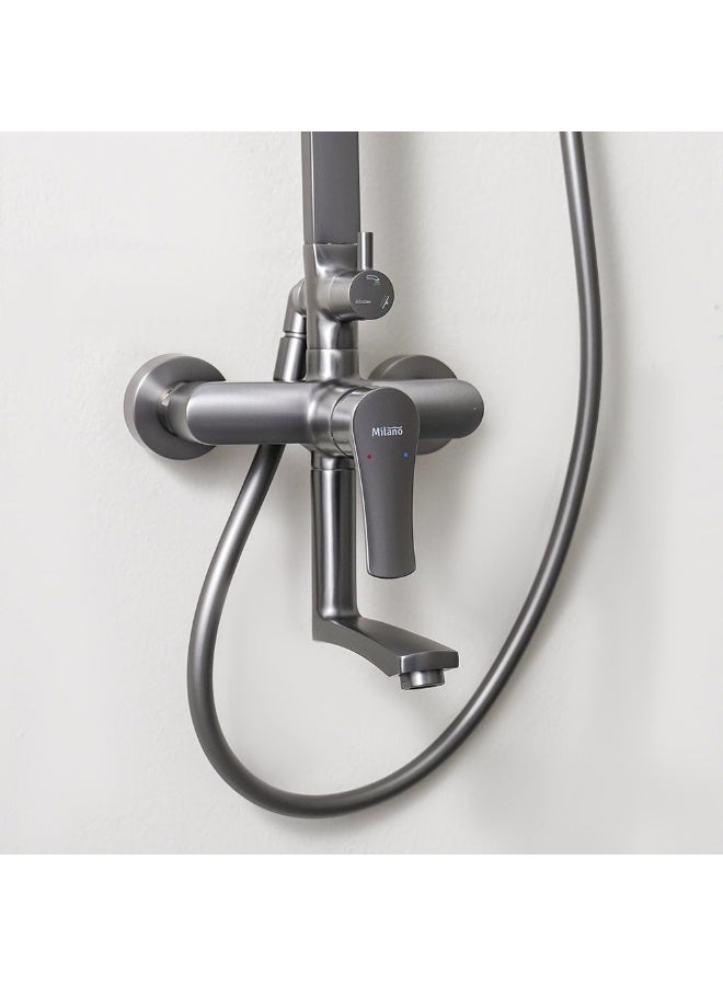 Milano Charming Rain Shower Panel - 3 Function Square Column Set in Matt Black, Stainless Steel/Brass, DIY Installation, 7-Year Warranty, Indoor Shower System - Image 4