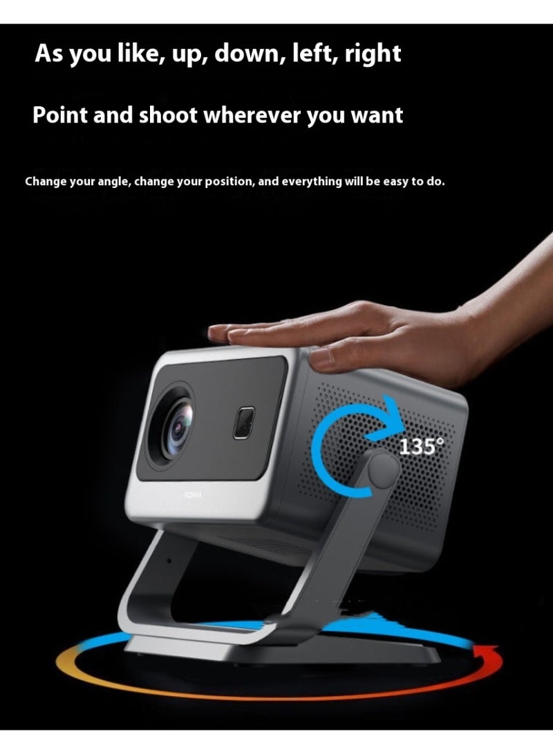 AiQi 4K-Supported Projector – 12000L Ultra Bright, MTK Chip, 5G WiFi 6 & Bluetooth 5.1, 135° Adjustable Gimbal with Auto Keystone, HiFi Diaphragm Speaker for Home Theater & Office  - Image 3