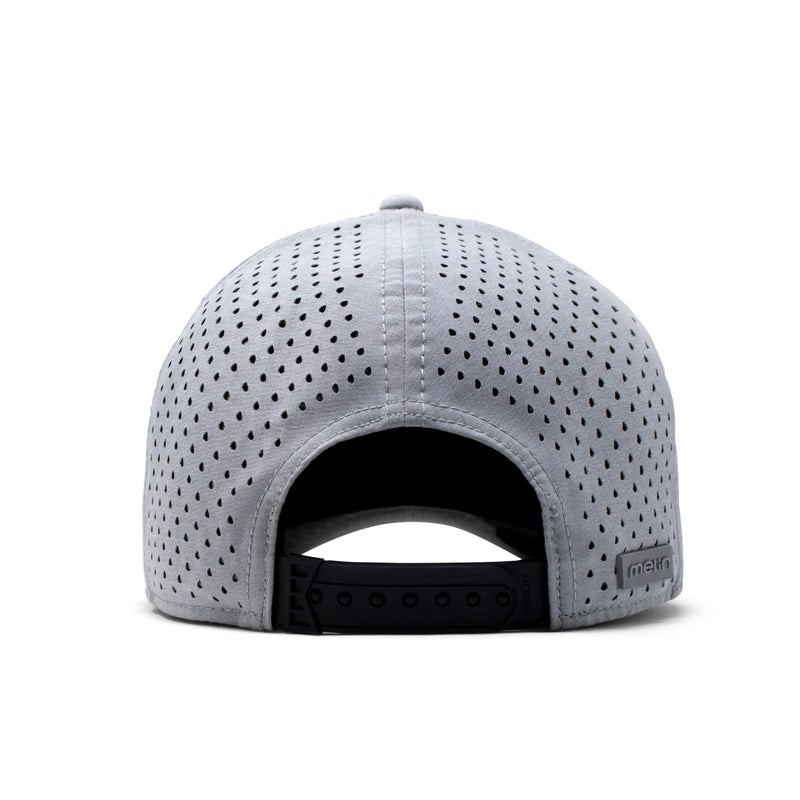 melin A-Game Hydro, Heather Grey, Men’s Performance Snapback Hats, Water-Resistant Fitted Baseball Caps for Men & Women, Golf, Running, or Workout Hat, Medium-Large - Image 3