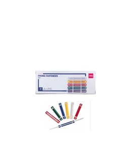 Deli 50-Piece Plastic File Fastener Multicolour  - Image 1