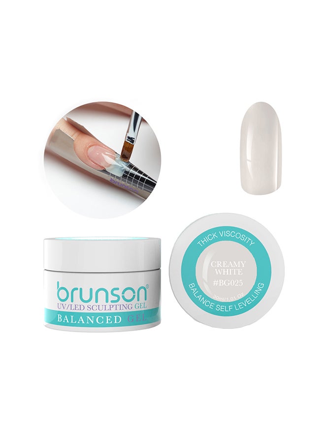 brunson Sculpting Camouflage Uv Builder Gel Balanced Level Gel Uv Sculpting Nail Gel System Creamy White Bg025