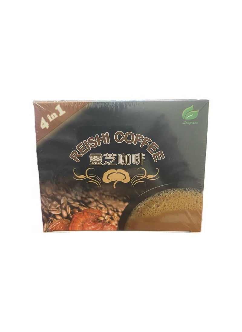 Longreen Corporation - Longreen, 4 in 1 Reishi Coffee, 10 Sachets, 6.35 oz (180 g) - Image 1