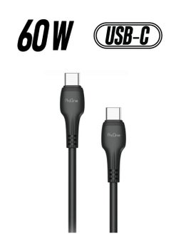 ProOne ProOne Type-C to Type-C Charging & Data Cable 60 Quick Fast charging Compatible with iPhone 15/15 Pro/15 Pro Max/15 Plus,Pad Pro 2021, Air5, MacBook Pro,60W/3A 3.3ft  - Image 1