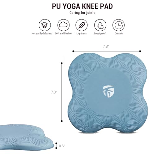 FirstFit Professional Yoga Knee Pad, Extra Thick Elbow Cushion Pad for Pilates Workout, Planks & Meditation, Anti-Slip Joint Protection Pad Pack of 2 - Blue - (Size - 7.8"L x 7.8"W x 0.78"Th) - Image 4