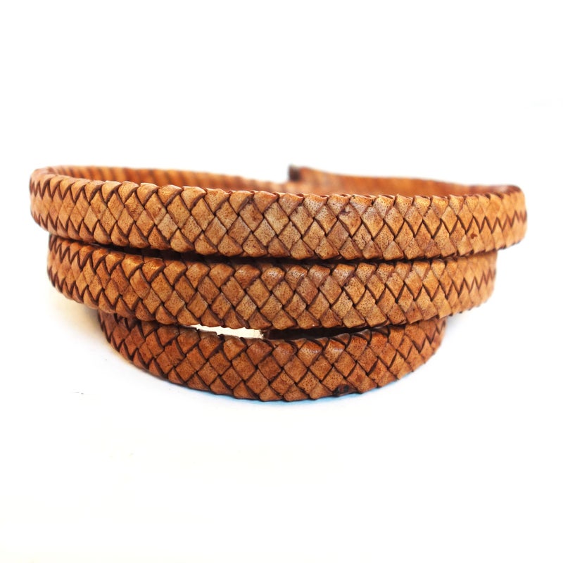 Cords Craft  5mm 3 Ply Genuine Flat Leather Cord for Jewelry Making Bracelet Necklace Beading  Roll of 5 Meters Hand Braided Leather Cording Dark Brown 1093 Yards