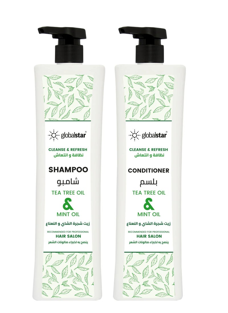 globalstar Tea Tree and Mint Shampoo and Conditioner 1000 ml  - Image 1