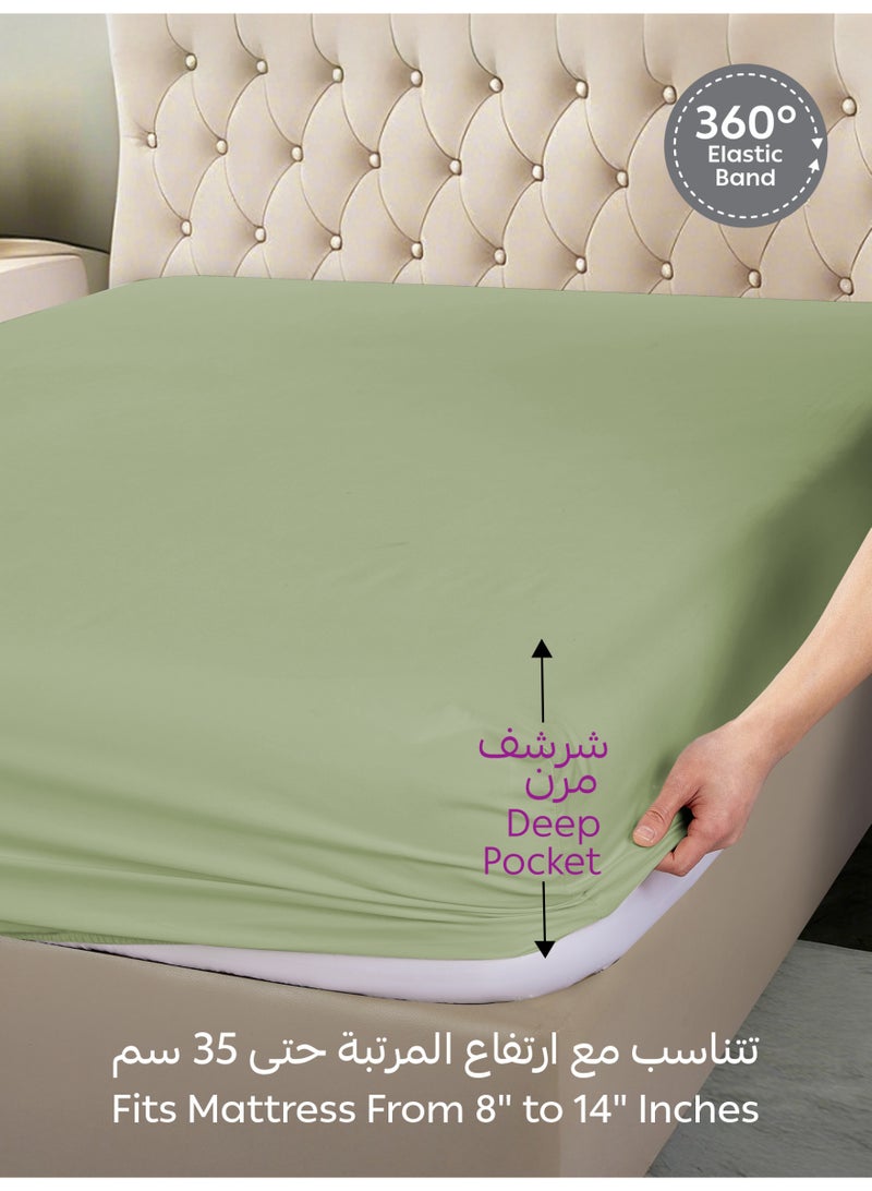 دوناتيلا طقم شرشف مطاط 3 قطع مزدوج 150×200 سم 30 سم فائق النعومة - Image 5