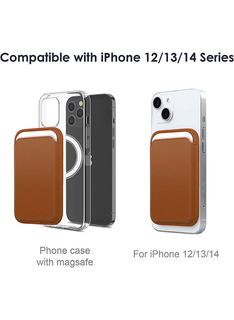 Theodor Magsafe Wallet - Mag Safe Secure Credit Card Holder – Vegan Leather. Magnetic Card Wallet Holder - Apple iPhone 14,13,12 Compatible- Brown- Coffee Mug - Image 4