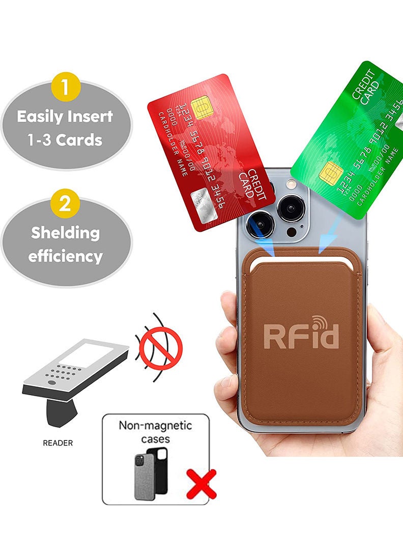 Theodor Magsafe Wallet - Mag Safe Secure Credit Card Holder – Vegan Leather. Magnetic Card Wallet Holder - Apple iPhone 14,13,12 Compatible- Brown- Coffee Mug - Image 3