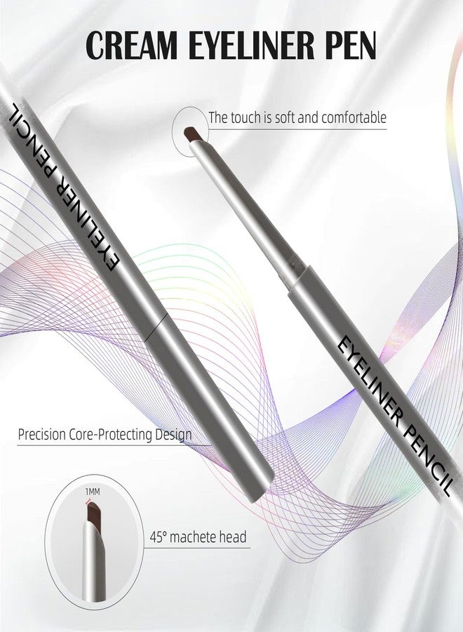 Euphily 4 Pcs Waterline Eyeliner Pencil Set, Waterproof Matte Eyeliner Pens, Smooth and Long-Lasting Gel Cream Eye Liner Pencils kit Makeup for Women, Black & Brown & Burgundy & Light Brown - Image 4