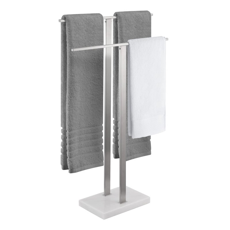 KES Standing Towel Racks for Bathroom 2-Tier, Floor Towel Rack Stand with Heavy Marble Base, Upgrade Steady Freestanding Design, Pro-Grade 18/8 Stainless Steel Brushed Finish, BTH217-2 - Image 1
